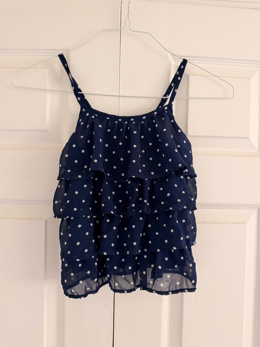 Cherokee Navy Polka Dot Ruffle Cami